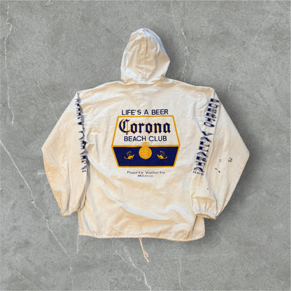 Vintage Corona Beach Club Zip Hoodie – Size L (Puerto Vallarta, Mexico)